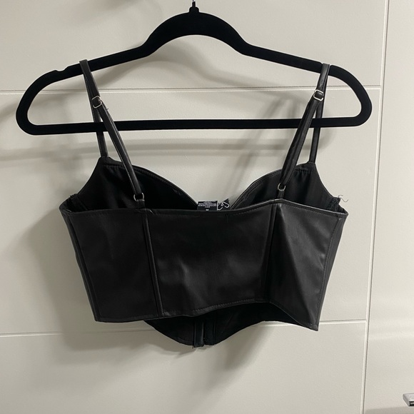 Faux leather bustier top - Picture 2 of 3